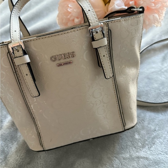 Guess Vintage Cream Crossbody Bag with Silver Hardware - Picture 2 of 5
